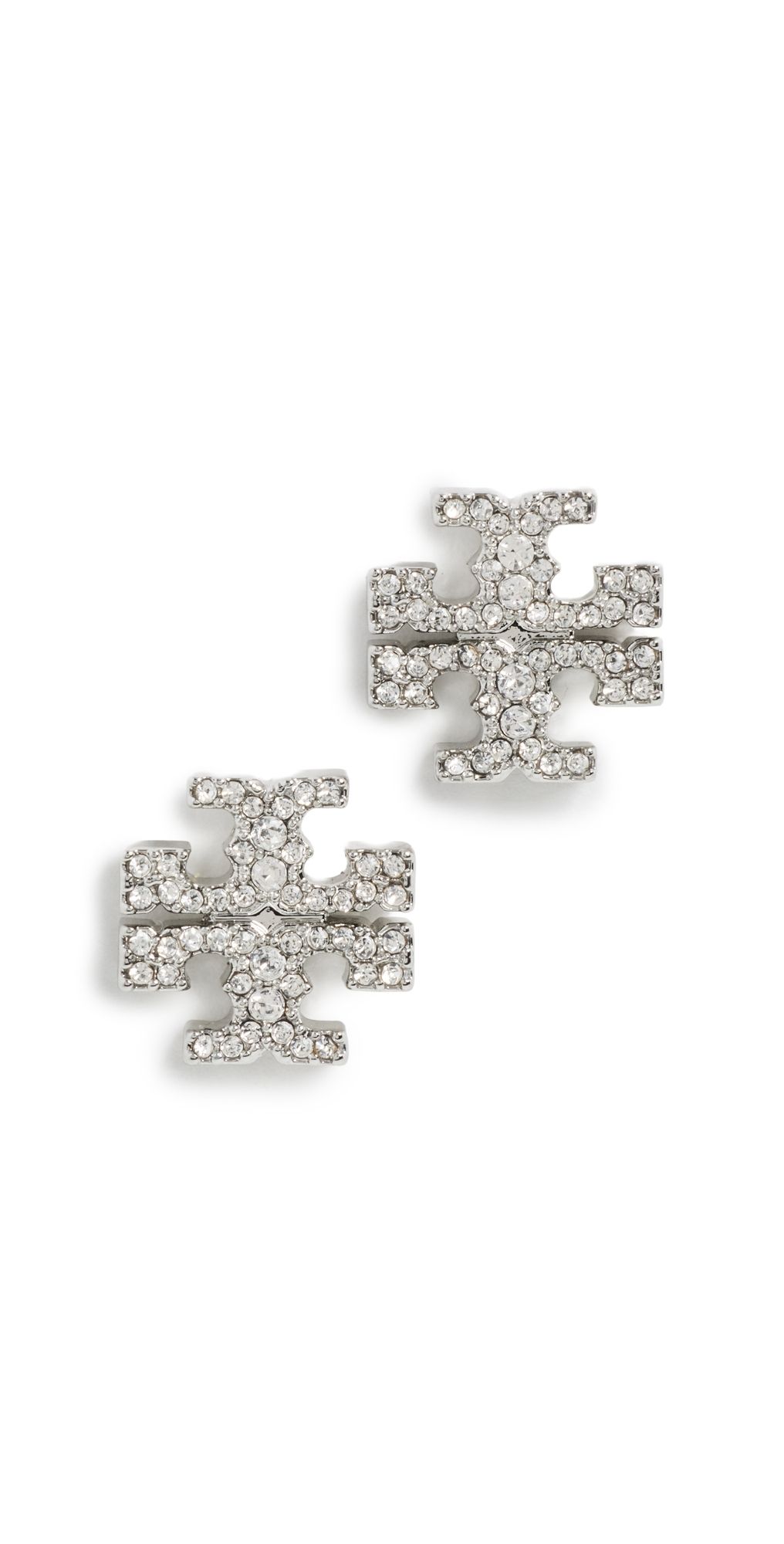 Tory Burch Icon Pavé Stud Earrings Tory Silver / Crystal One Size
