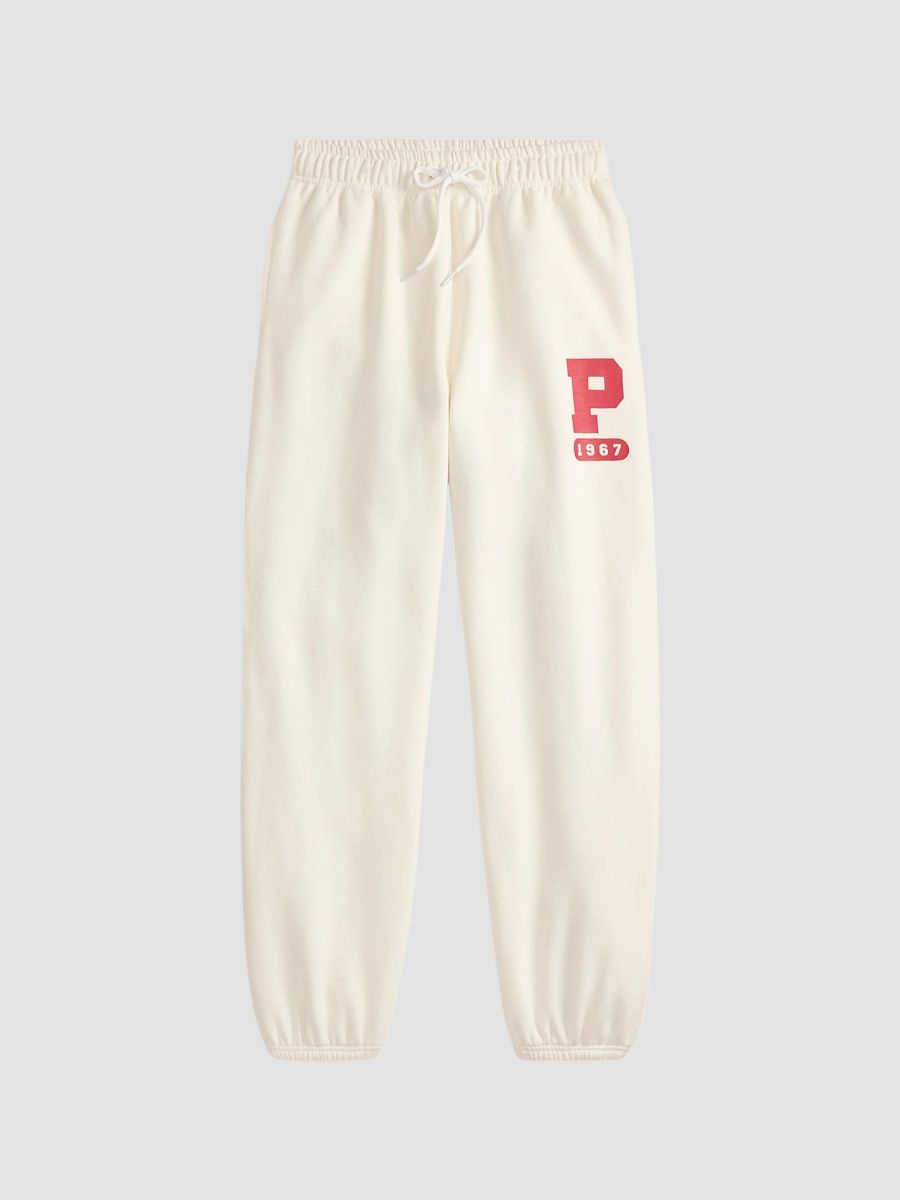 Polo Ralph Lauren Women's Vintage Logo Fleece Jogger Pants - Warm White - Size XS