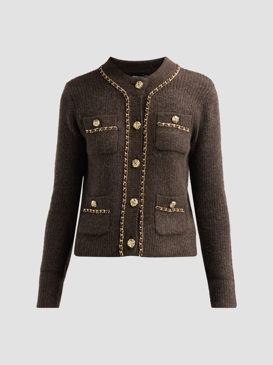 Generation Love Women's Selma Chain Cardigan - Brown - Size XS