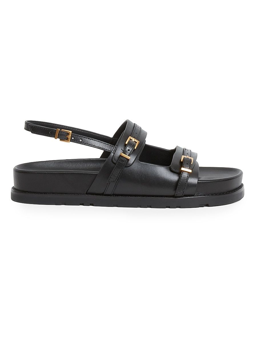 Women's Carey Leather Sport Sandals - Black - Size 10
