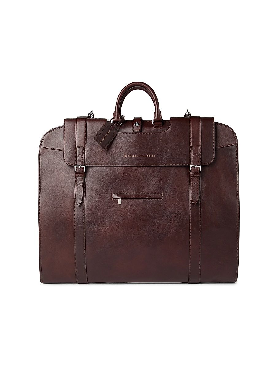 Men's Calfskin Suit Carrier - Burgundy