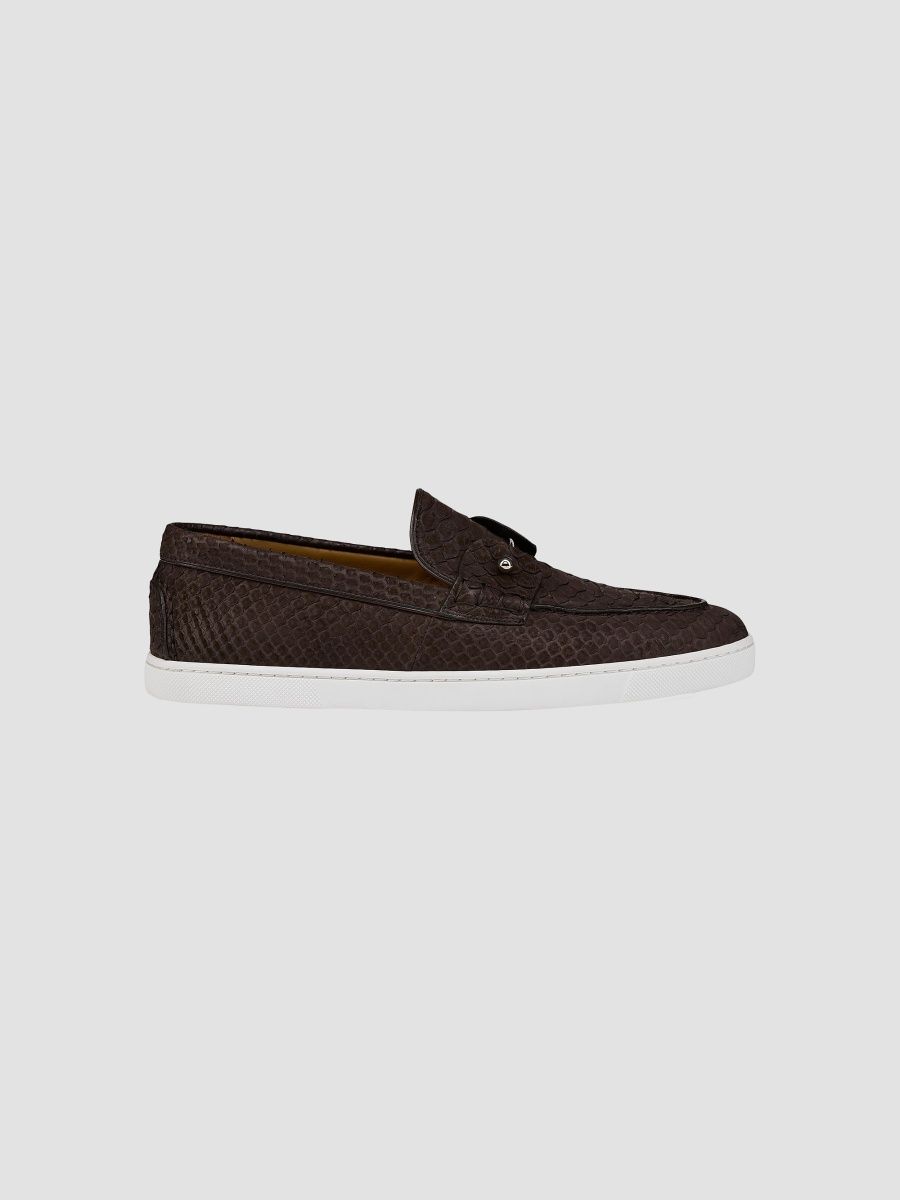 Christian Louboutin Men's Chambeli Boat Shoes - Cafe - Size 12