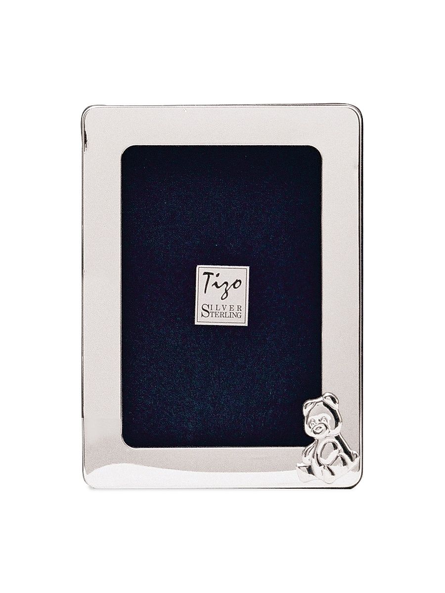 Sterling Silver Teddy Bear Baby Frame - Silver - Size 4 x 6