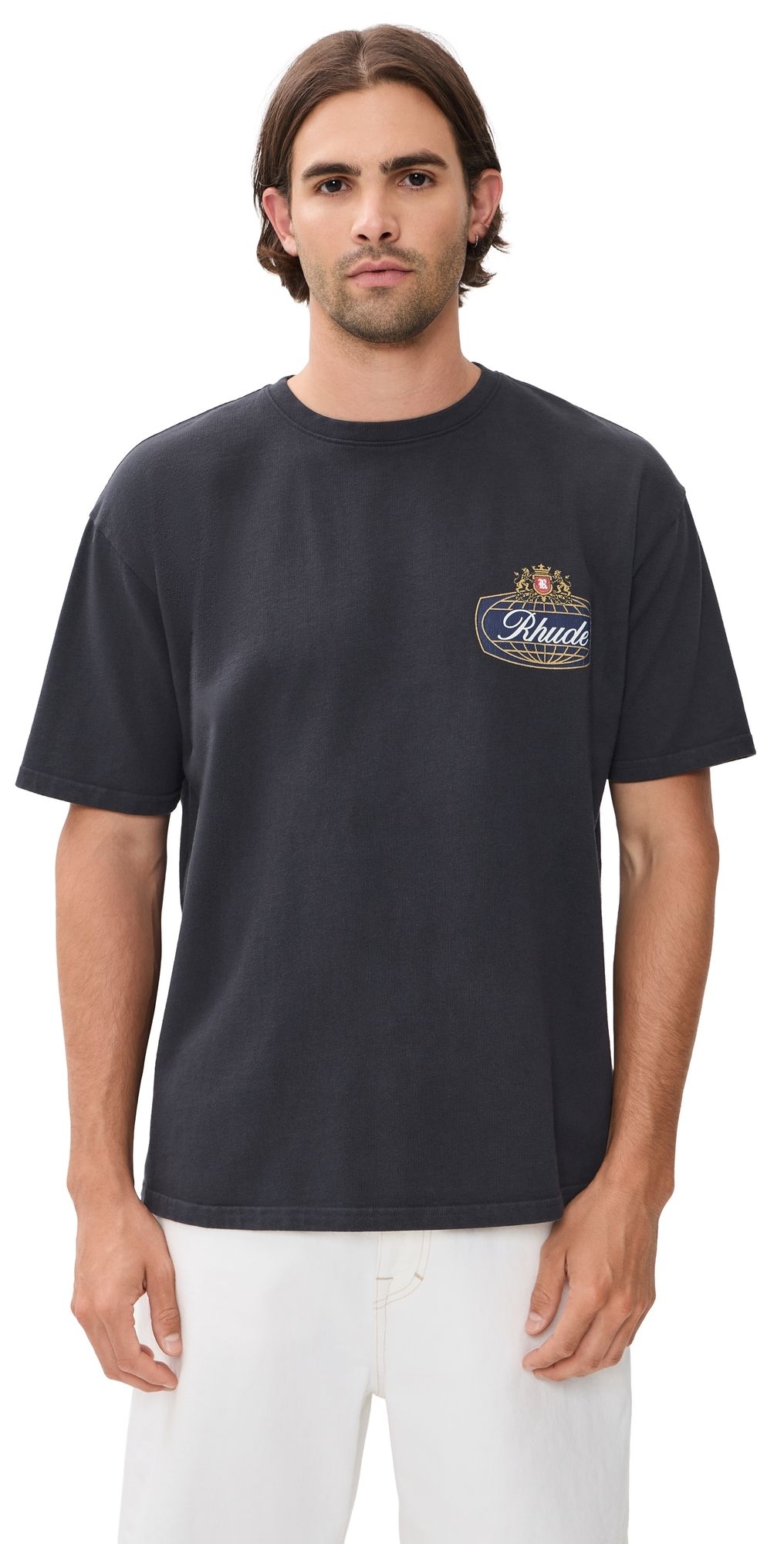 Rhude Safari Crest Tee Vintage Black/Blue/Red L