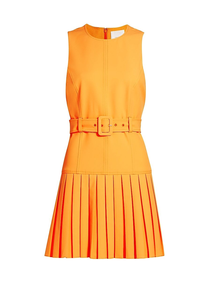 Women's Charolette Crêpe Belted Minidress - Papaya - Size 14