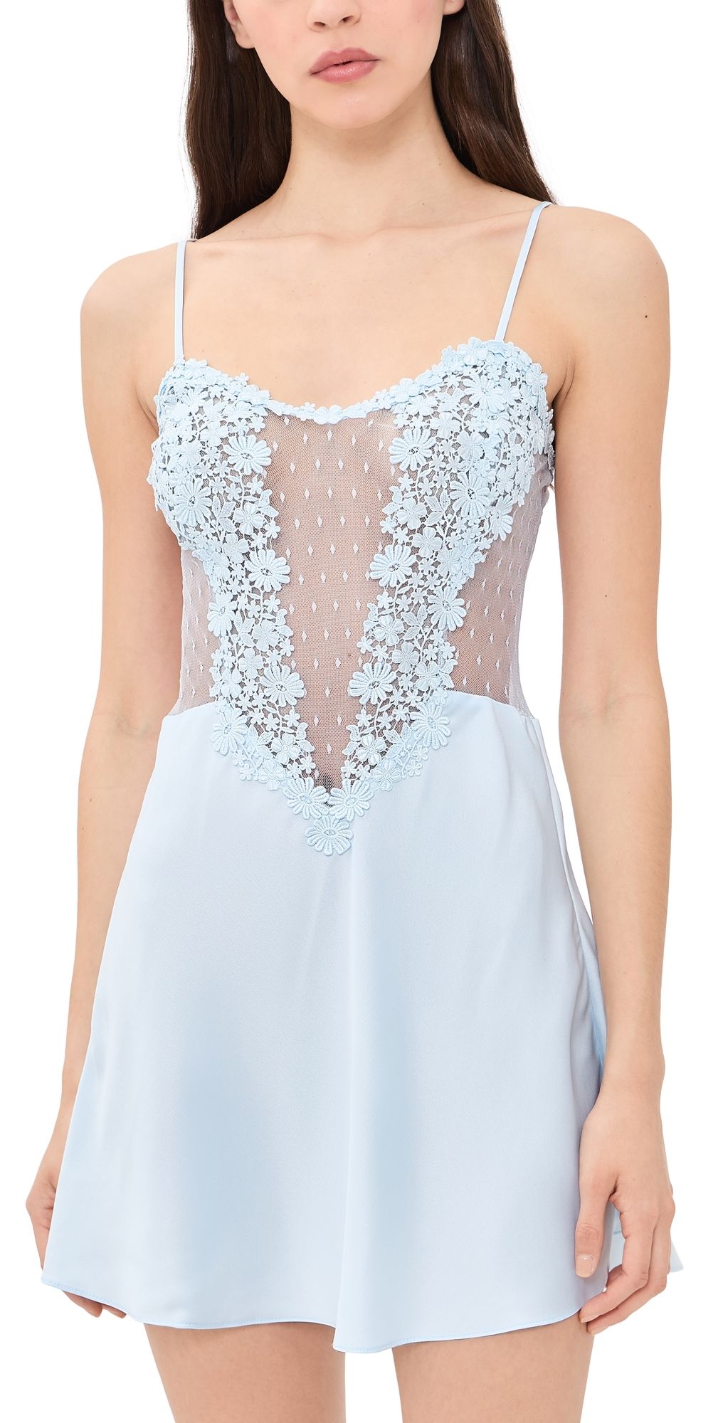 Flora Nikrooz Showstopper Chemise Ice Blue S