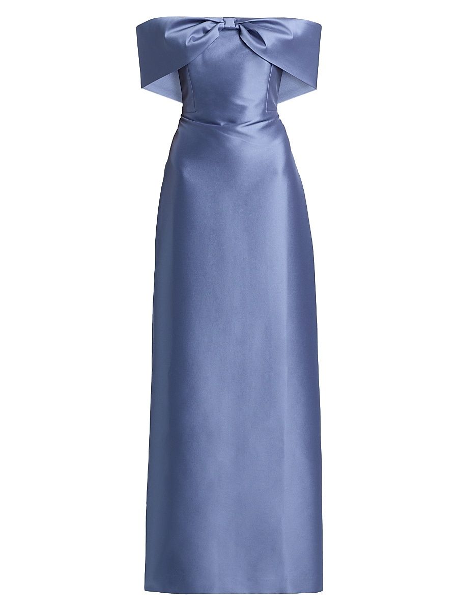 Women's Michelle Bow Satin Gown - Twilight - Size 14