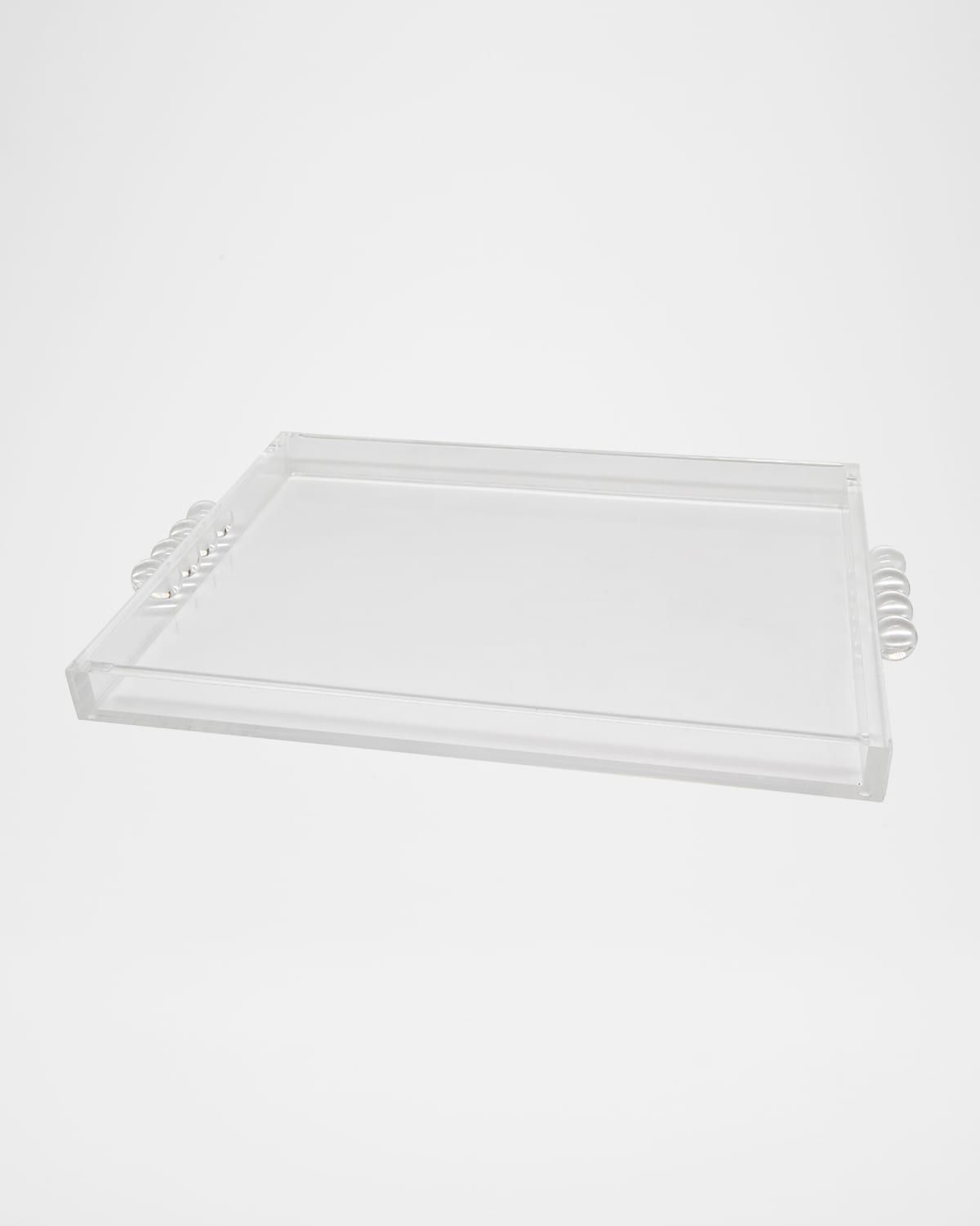 Clear Lucite Tray with Bubble Handles