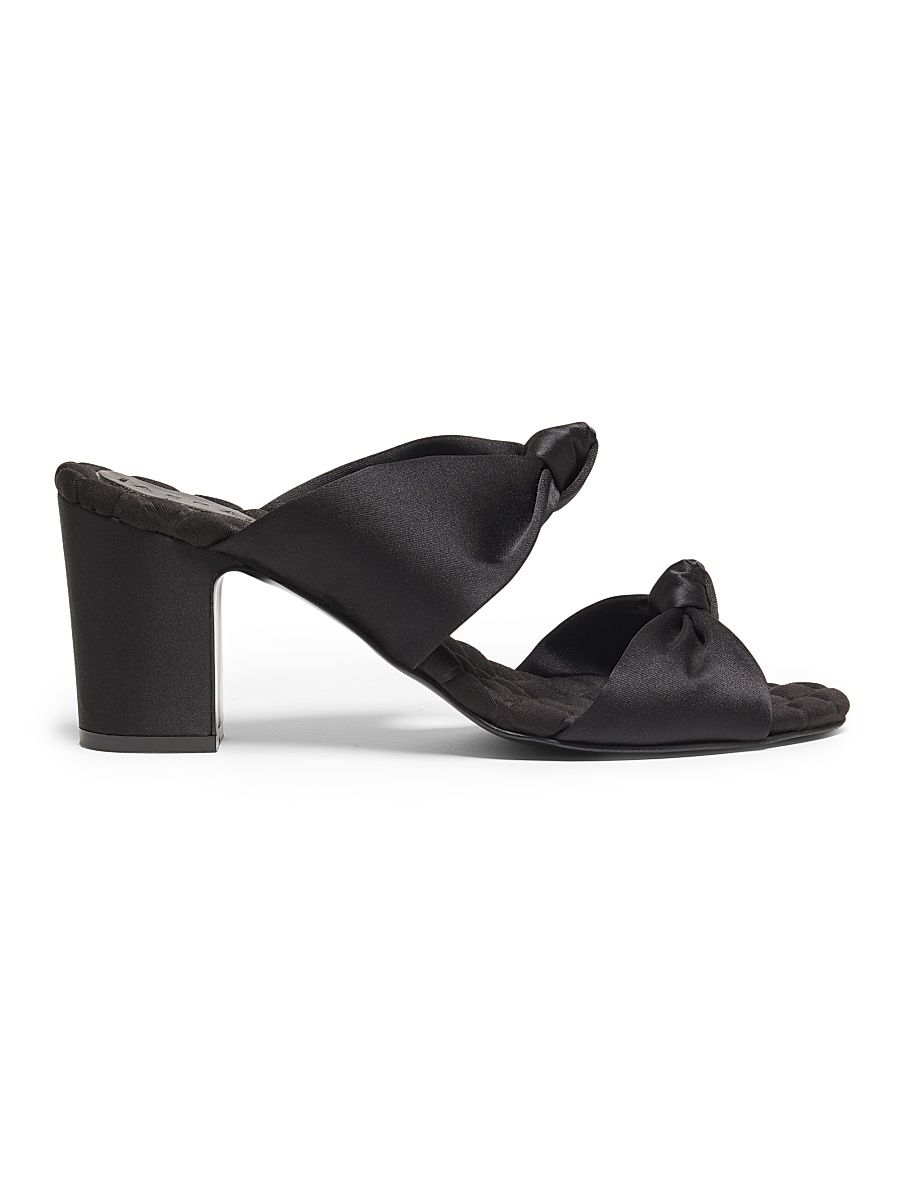 Women's Alessia 75MM Satin Sandals - Black - Size 10.5