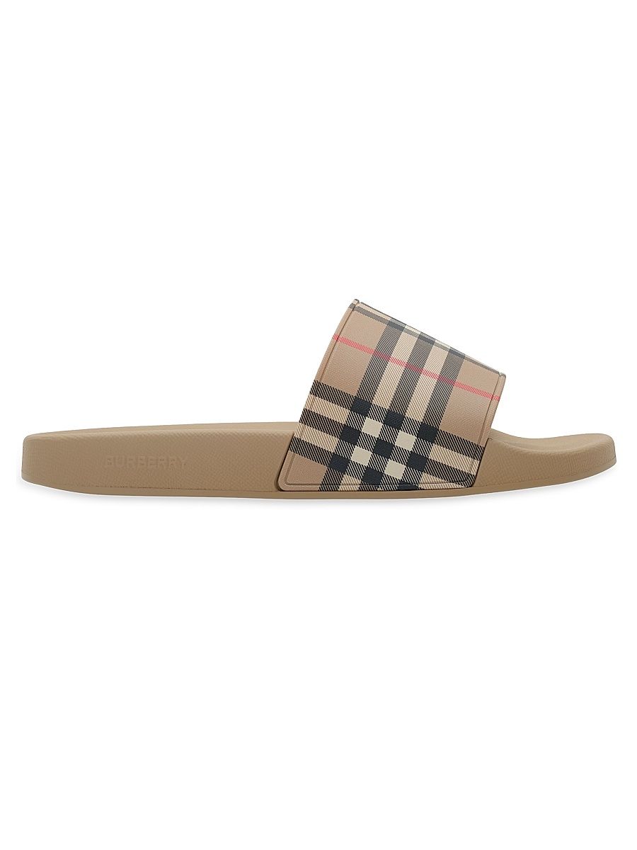 Men's Furley Check Slide Sandals - Beige - Size 13