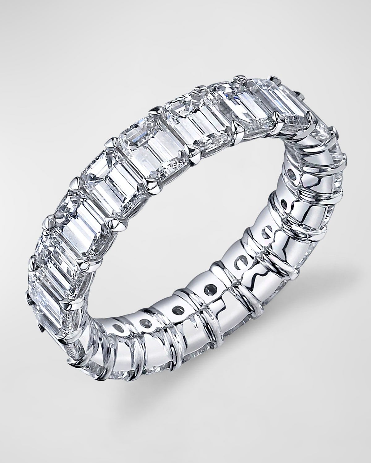 x Danielle Klein Platinum Emerald-Cut Diamond Buttercup Eternity Ring, Size 6.75, 9.23tcw