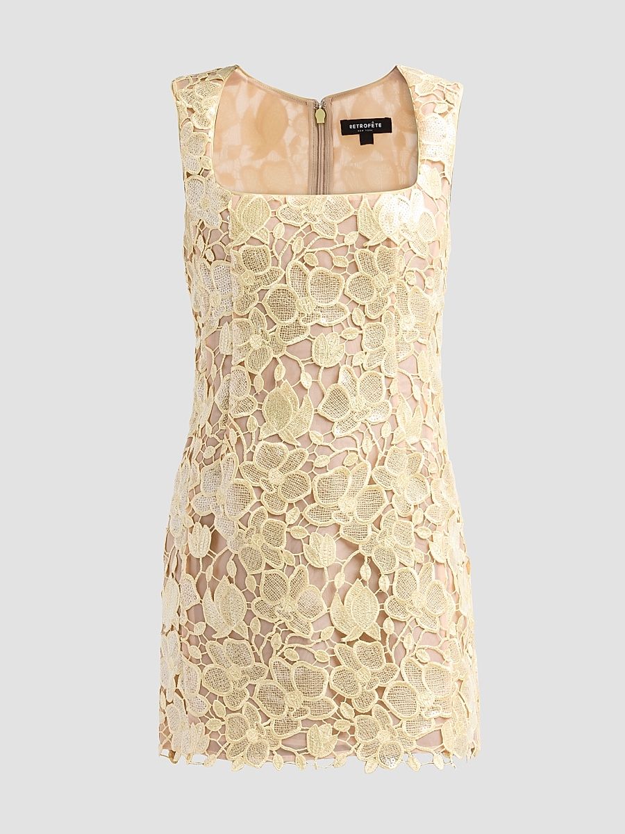 Women's Elainy Embroidered Mini Dress - Yuzu - Size Large