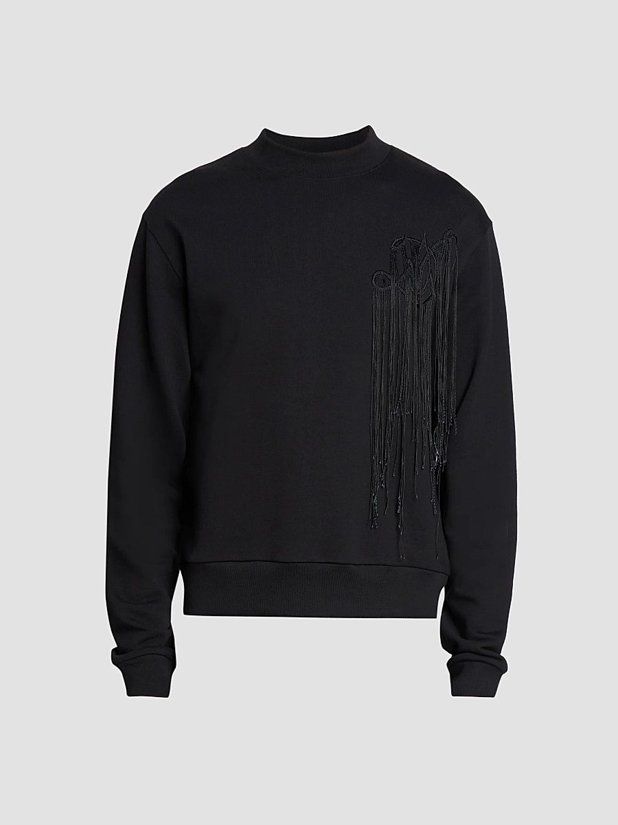 Men's Haffy Logo Cotton Sweatshirt - Black - Size Medium