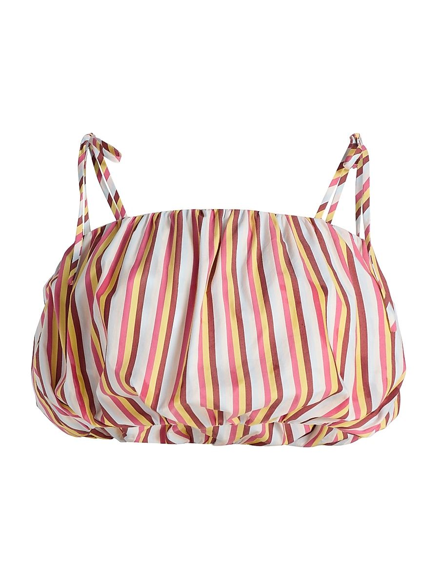 Women's The Ivy Striped Bubble Crop Top - Symi Stripe - Size Large