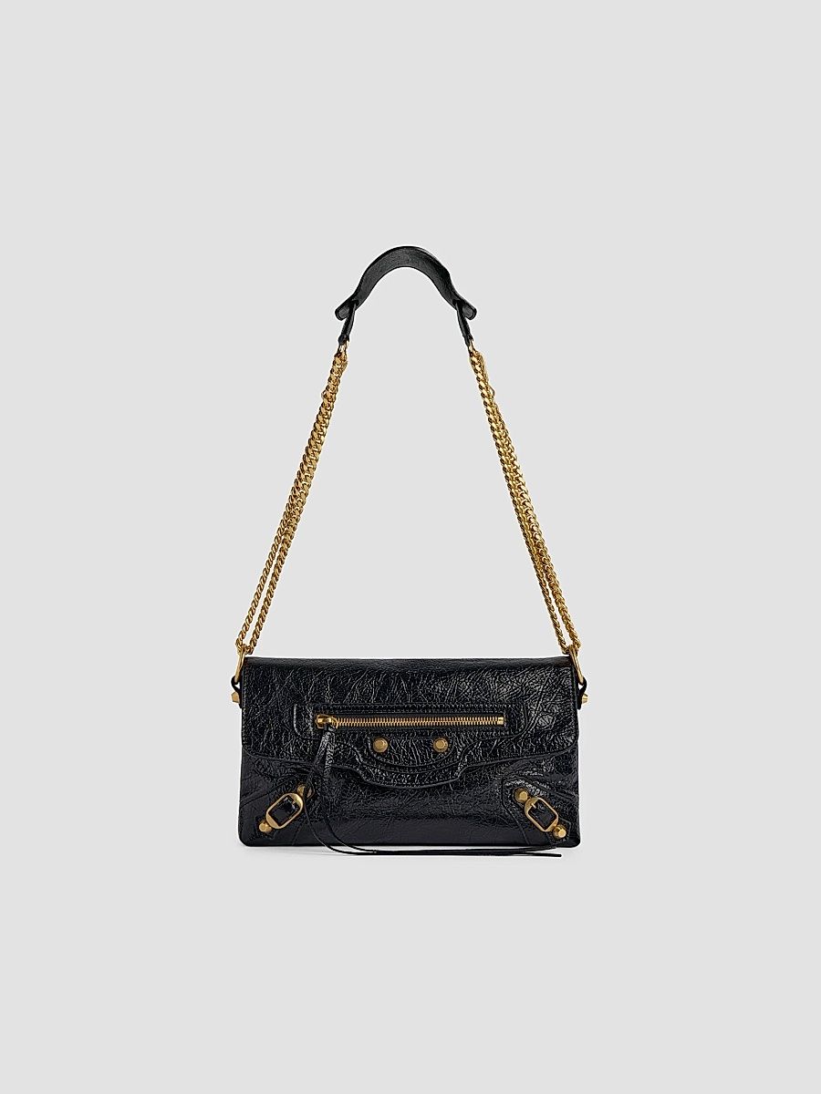 Balenciaga Women's Le City Clutch with Chain - Black