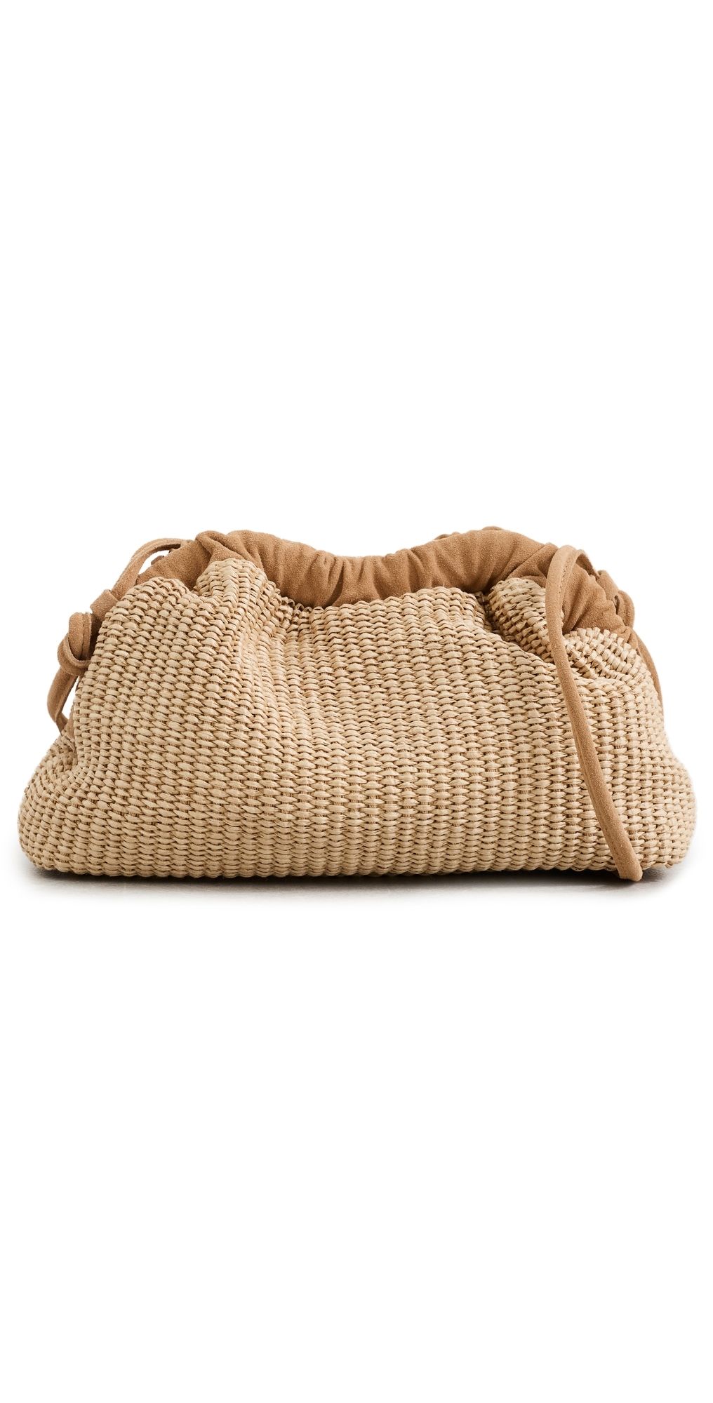 Mansur Gavriel Mini Raffia Cloud Clutch Natural One Size