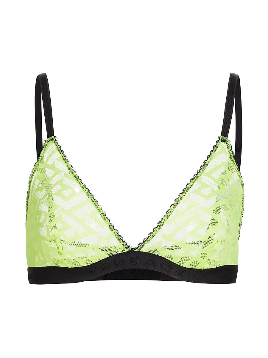 Women's Greca Signature Tulle Bralette - Acid Yellow - Size XS