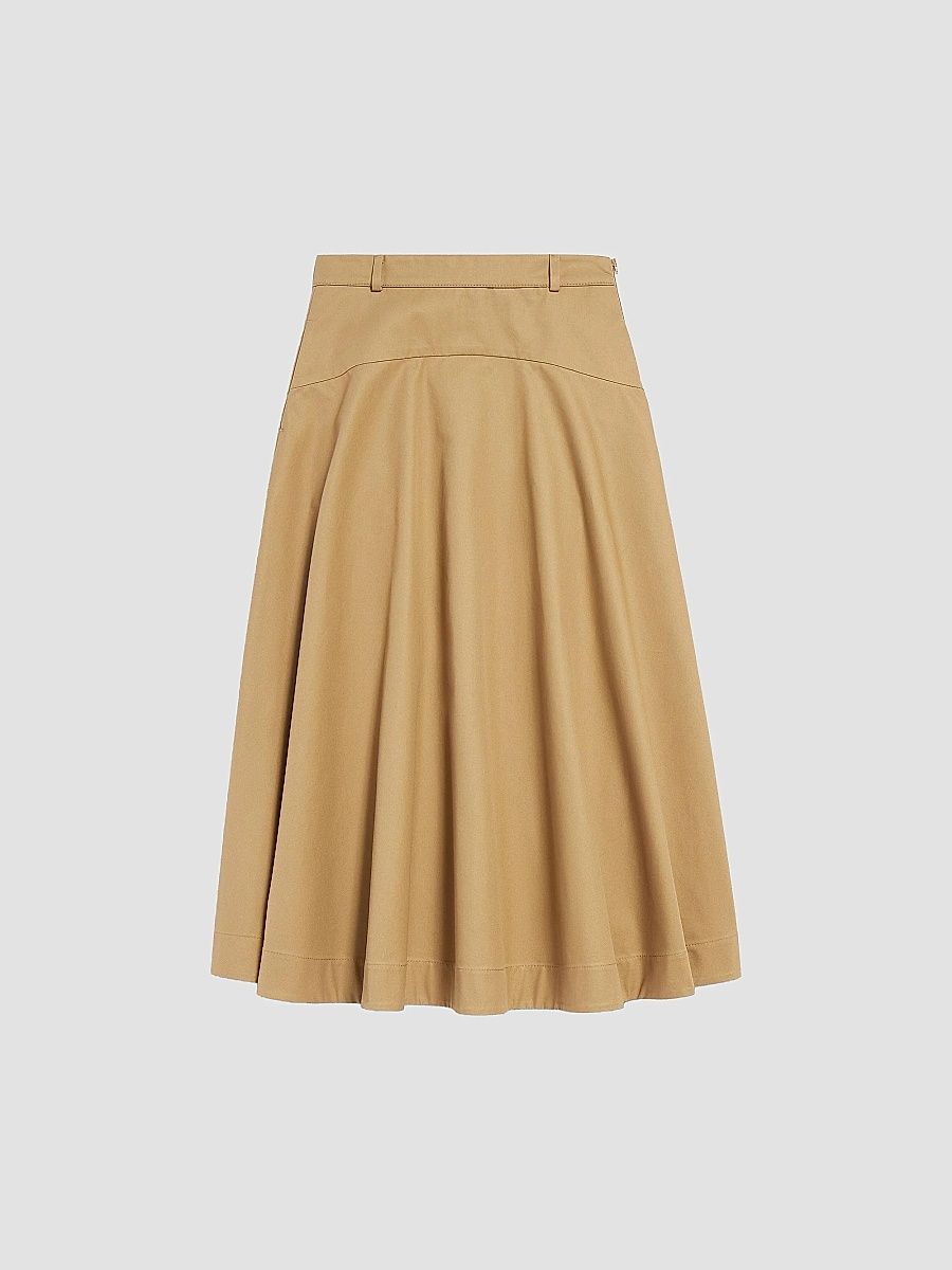 Balenciaga Women's A-Line Cotton Skirt - Camel - Size 6