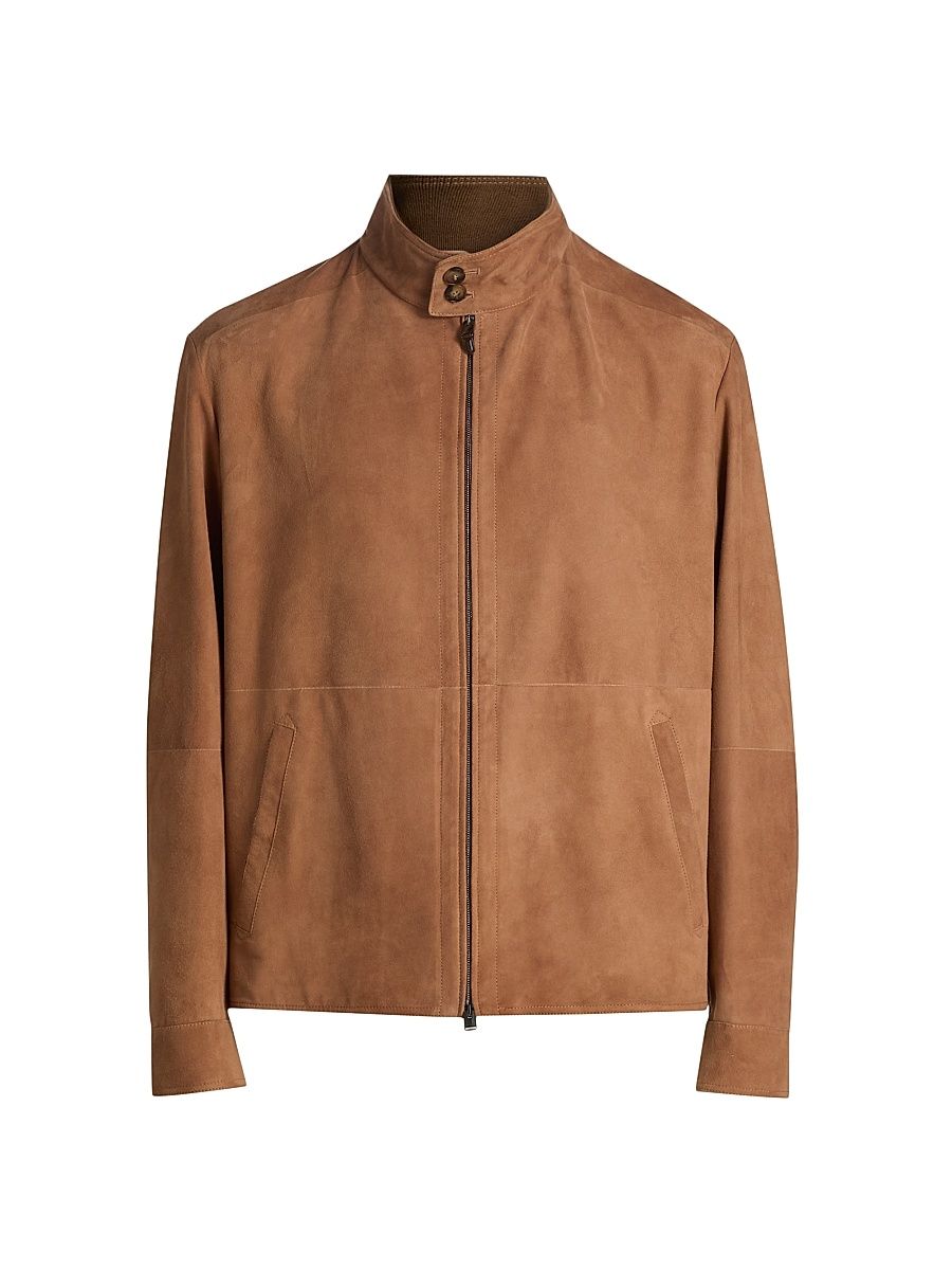 Men's Suede Jacket - Brown - Size 44