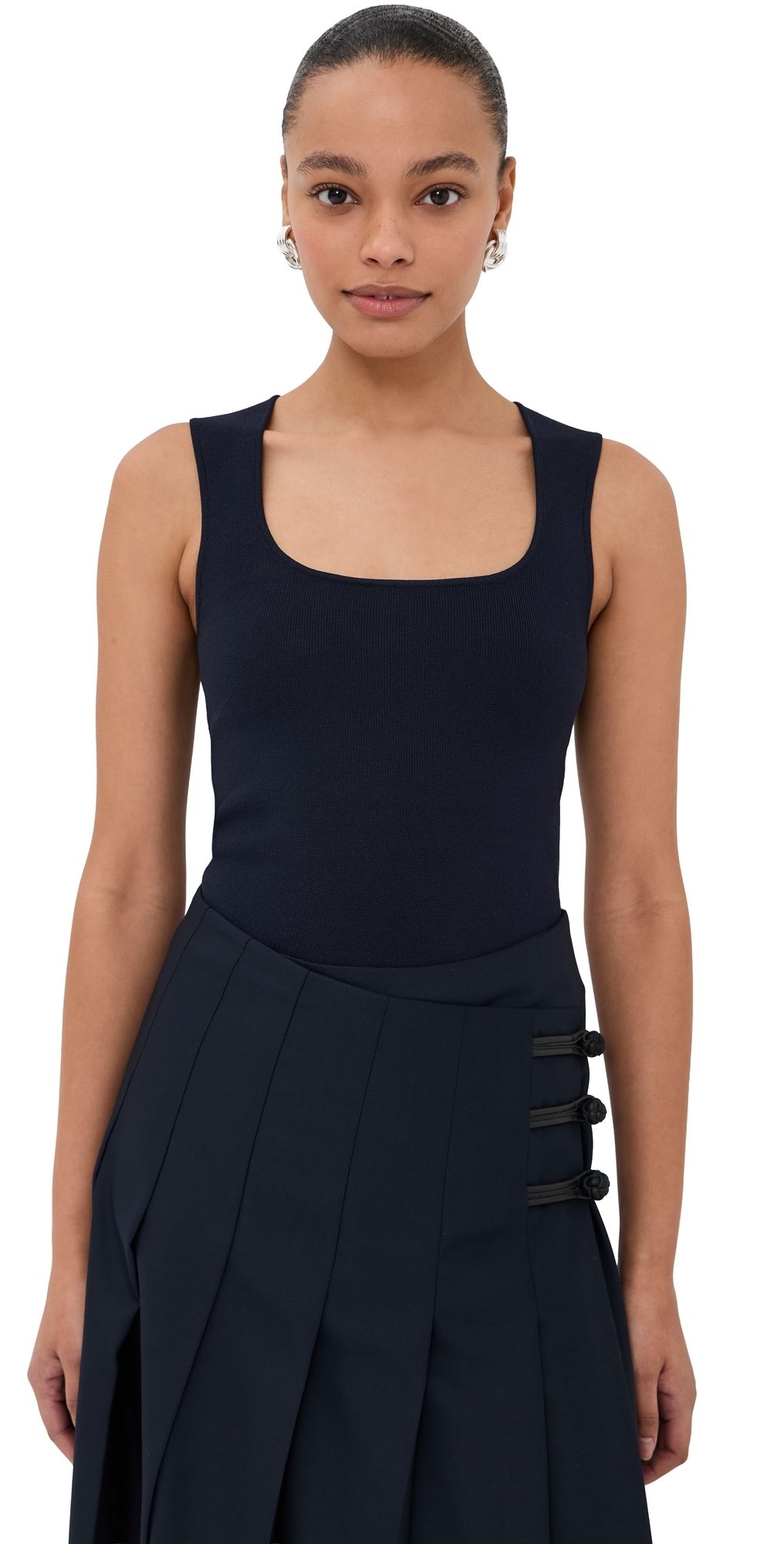 Róhe Bustier Shaped Knitted Top Navy 36