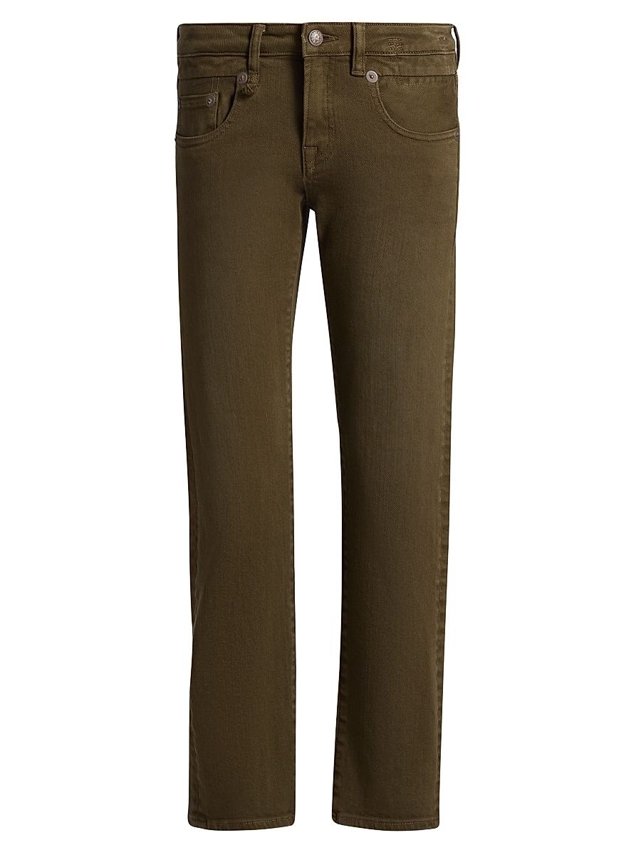 Women's Boy Straight-Leg Crop Jeans - Military Green Stretch - Size 31