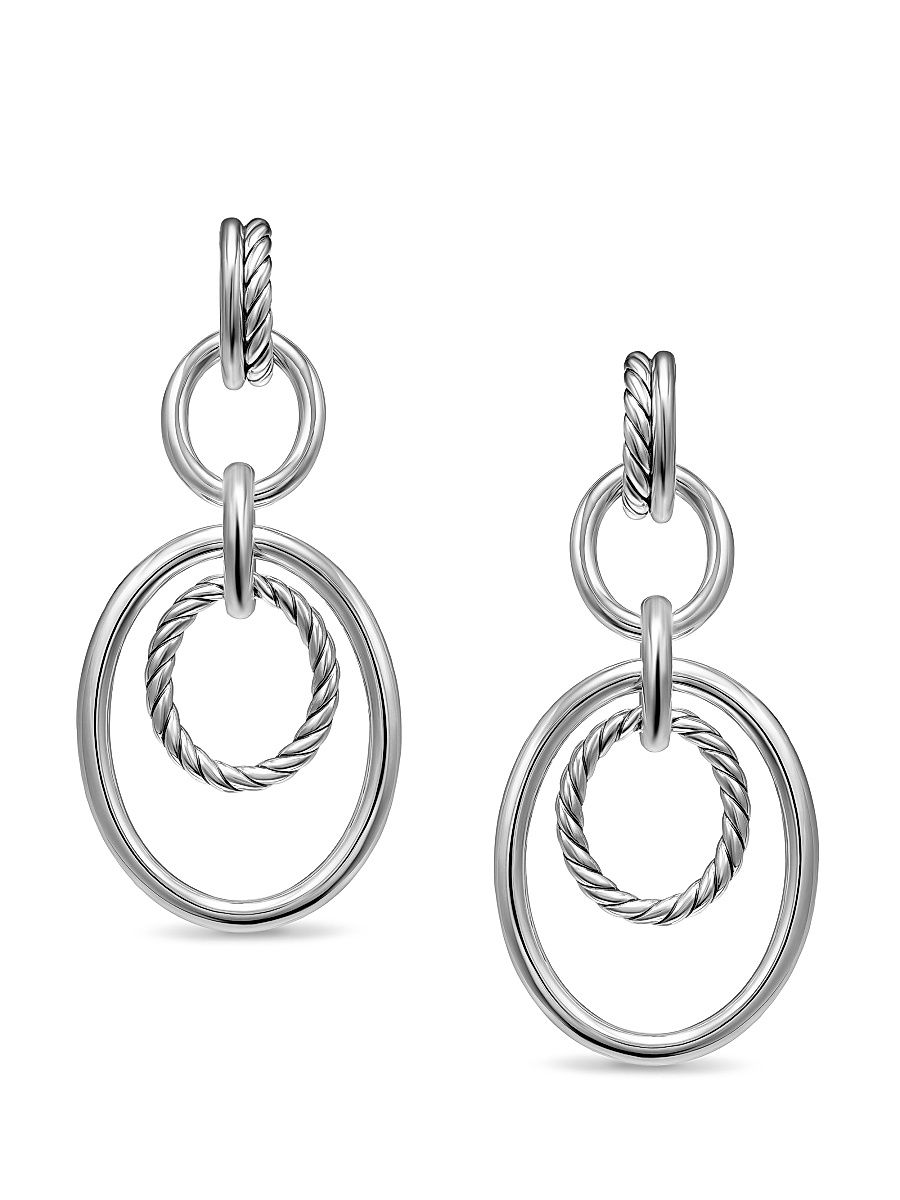 Women's Mercer Mobile Drop Earrings in Sterling Silver, 65.7MM - Diamond