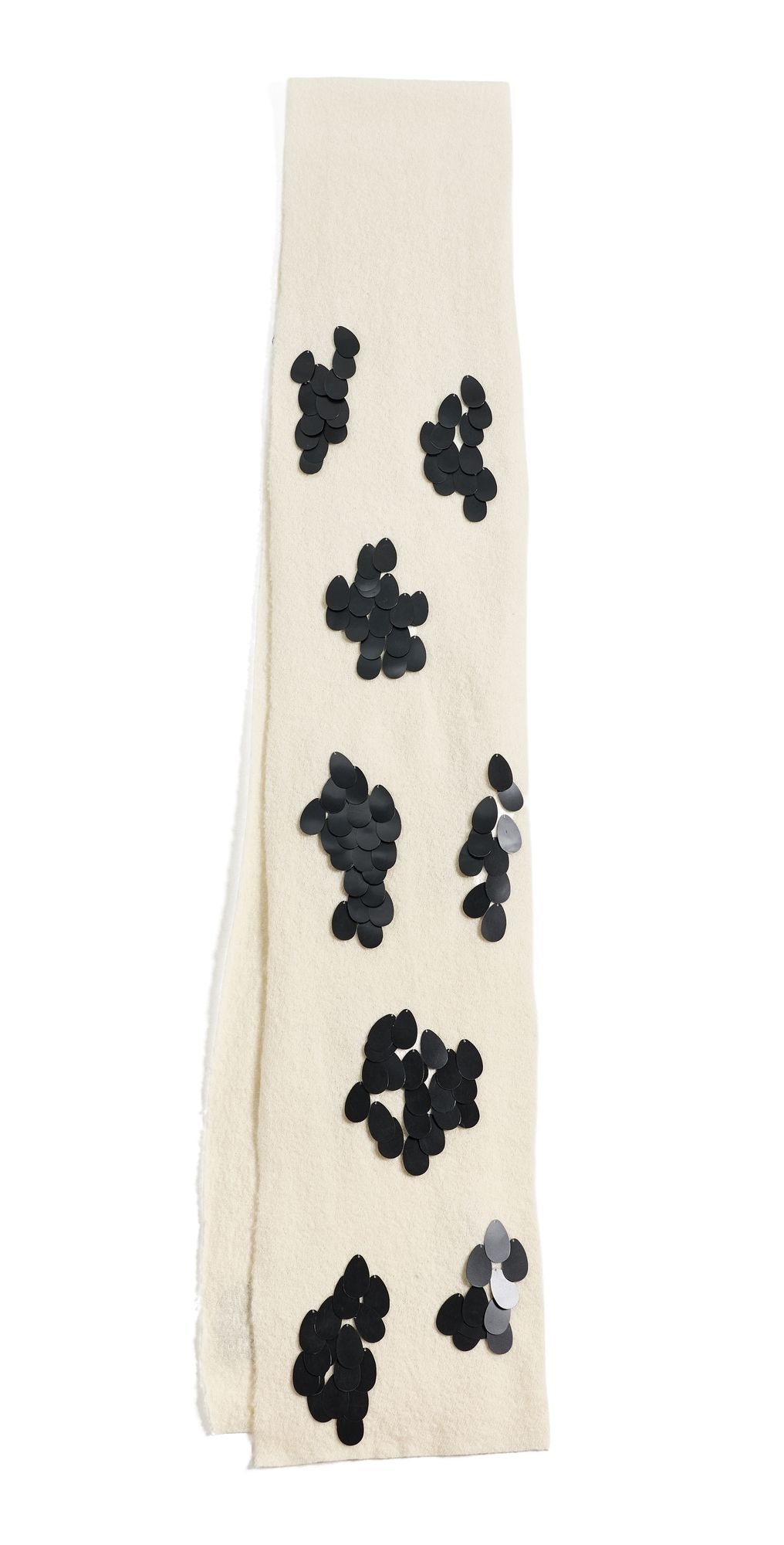 Chan Luu Sequined Wool Scarf Ivory One Size