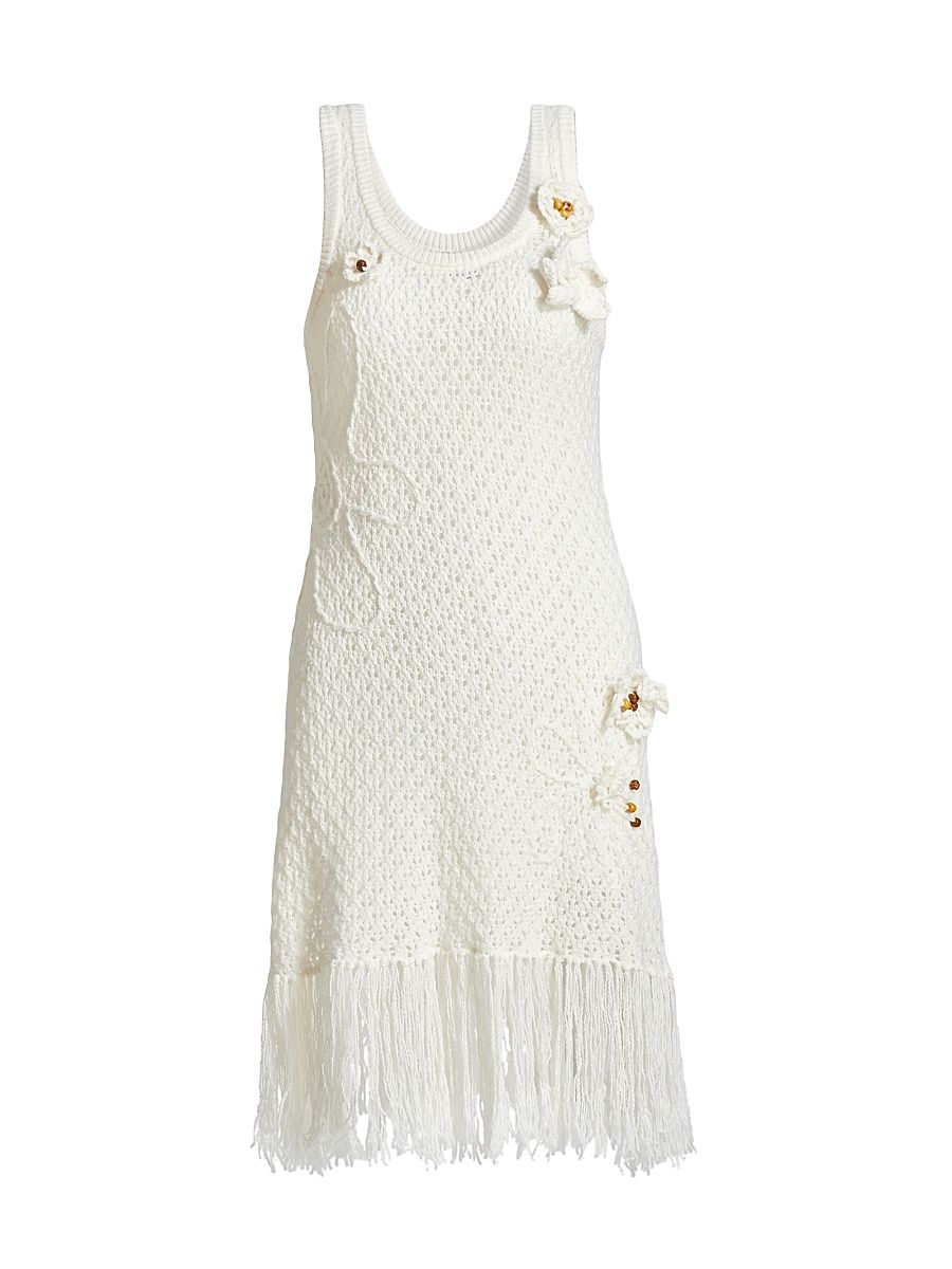 Women's Karla Crocheted Flower Dress - Cream - Size Medium