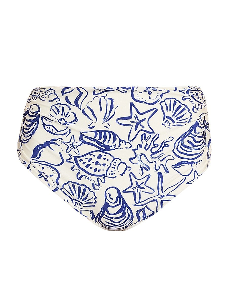 Women's Teya High-Waisted Bikini Bottom - Blueberry Multi - Size XS