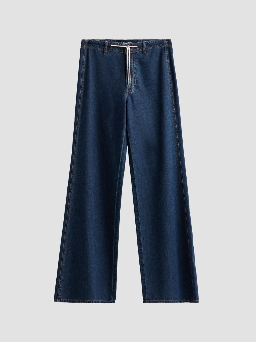 Veronica Beard Women's Lilette Drawstring Wide-Leg Jeans - Heart Breaker - Size 32
