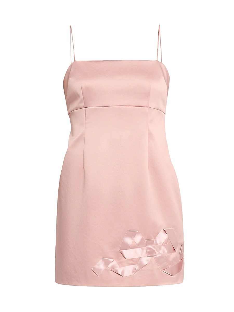 Women's Avena Satin Bow Minidress - Dusty Pink - Size 10