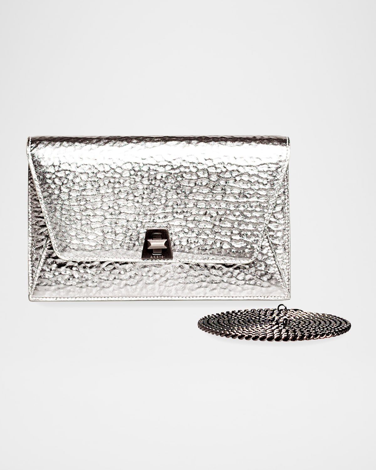 Anouk Hammered Leather Envelope Clutch Bag