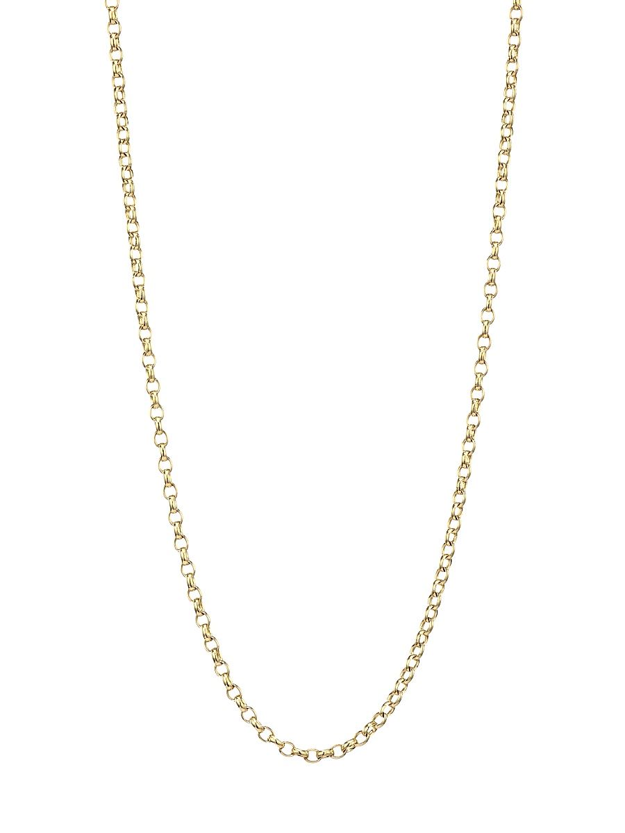 Women's 18K Yellow Gold Belcher-Link Long Chain Necklace/0.08" - Yellow Gold