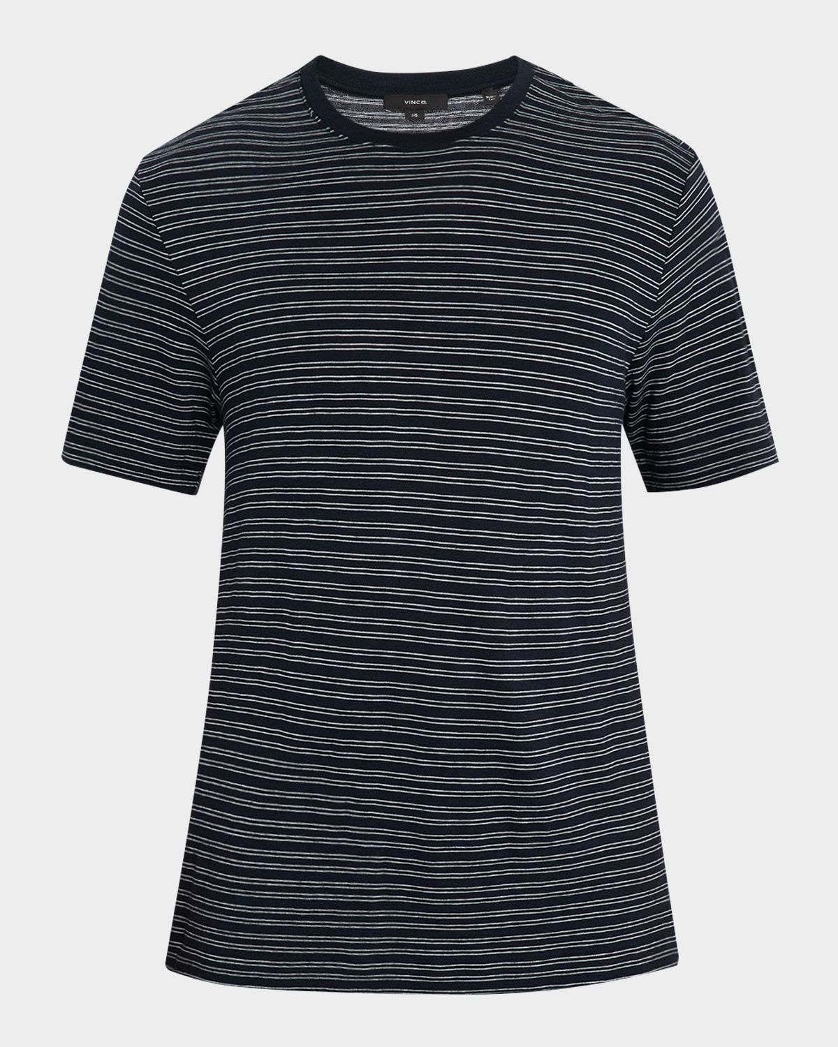 Men & apos;s Cotton Thin Stripe Crewneck T-Shirt