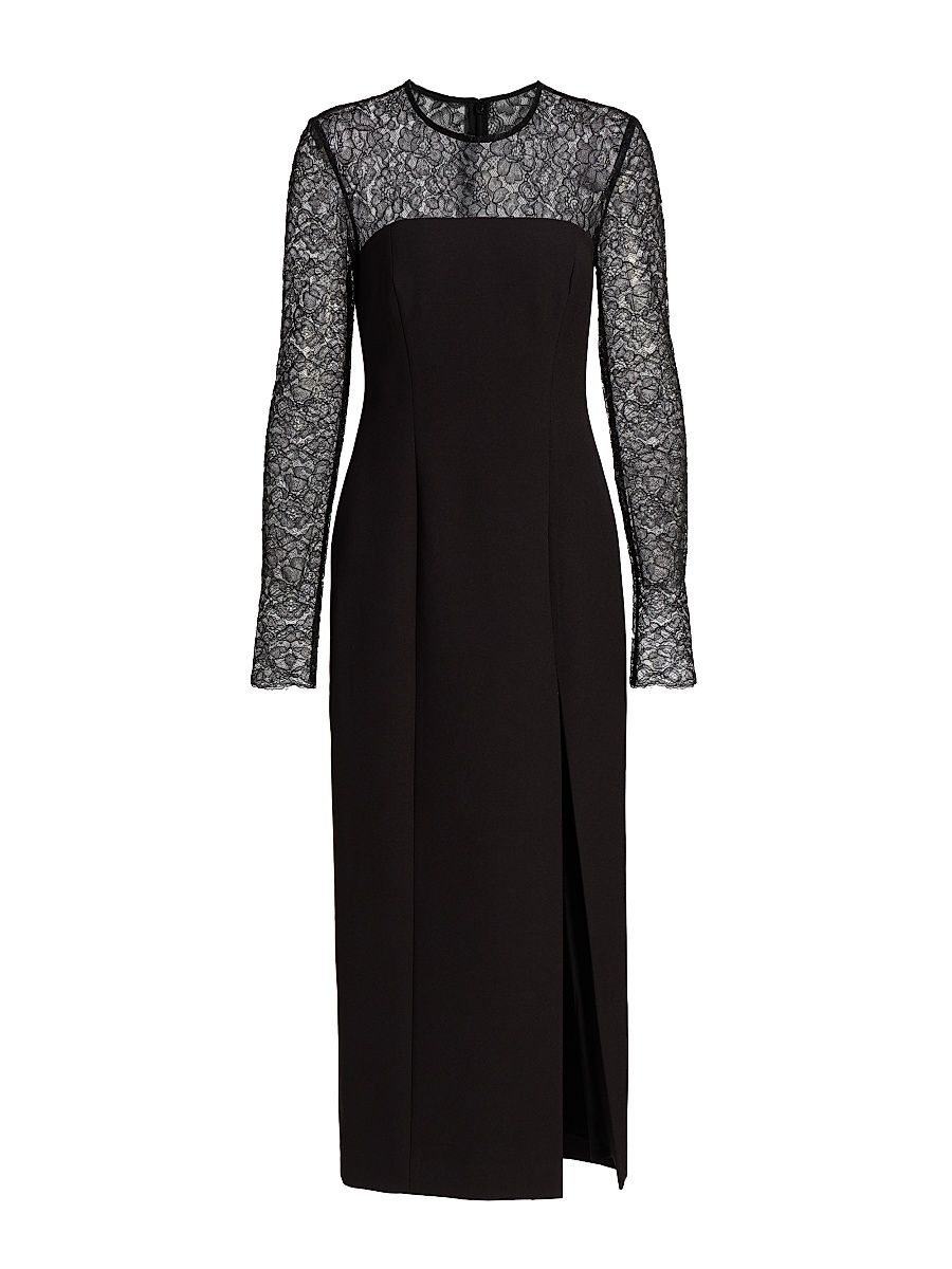 Women's Loretta Lace Midi-Dress - Jet Jet - Size 14