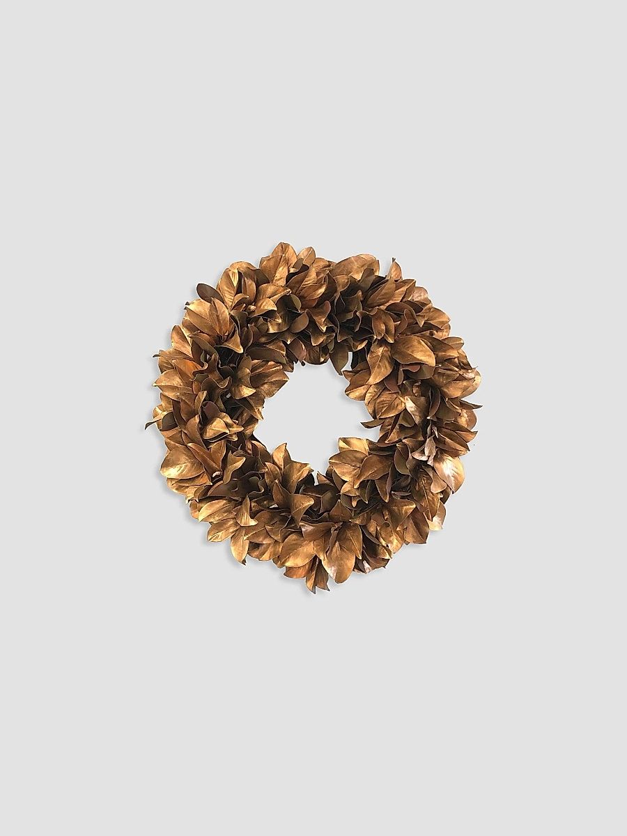 Holiday Golden Magnolia Wreath