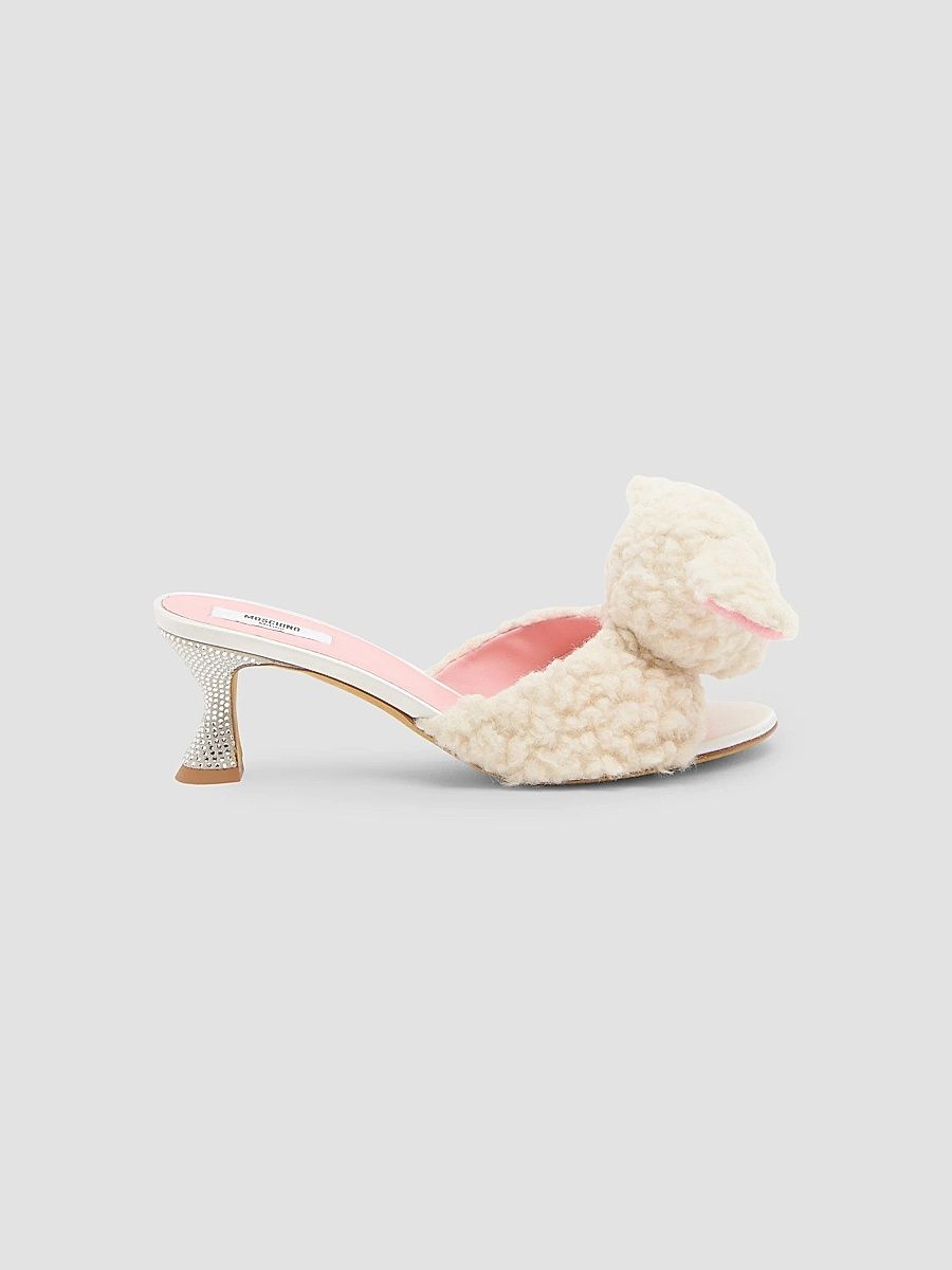 Women's Dolly 55MM Animal-Motif Plush Wool Mules - White - Size 11