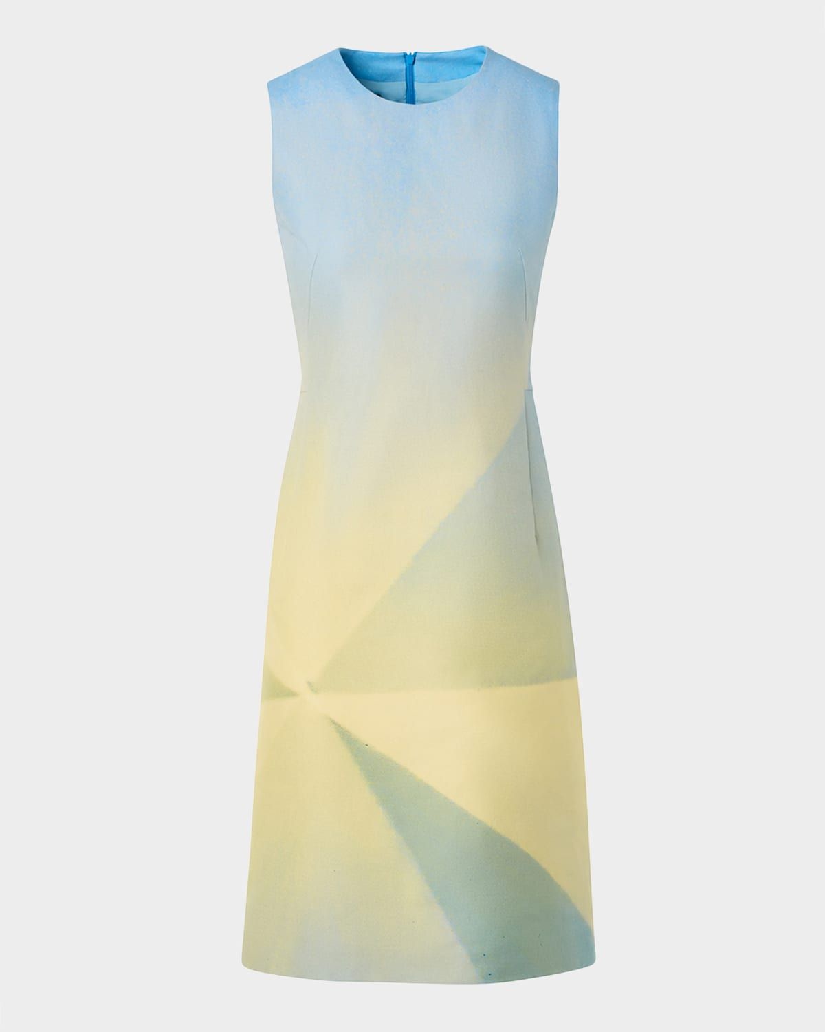 Sunbeam Print Silk Sleeveless Dress