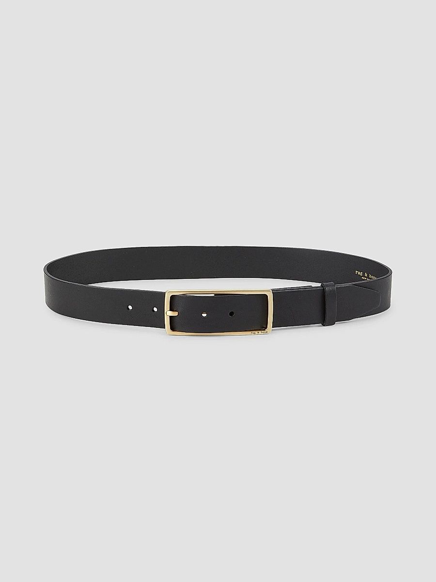 rag & bone Women's Rebound Leather Belt - Black - Size Large