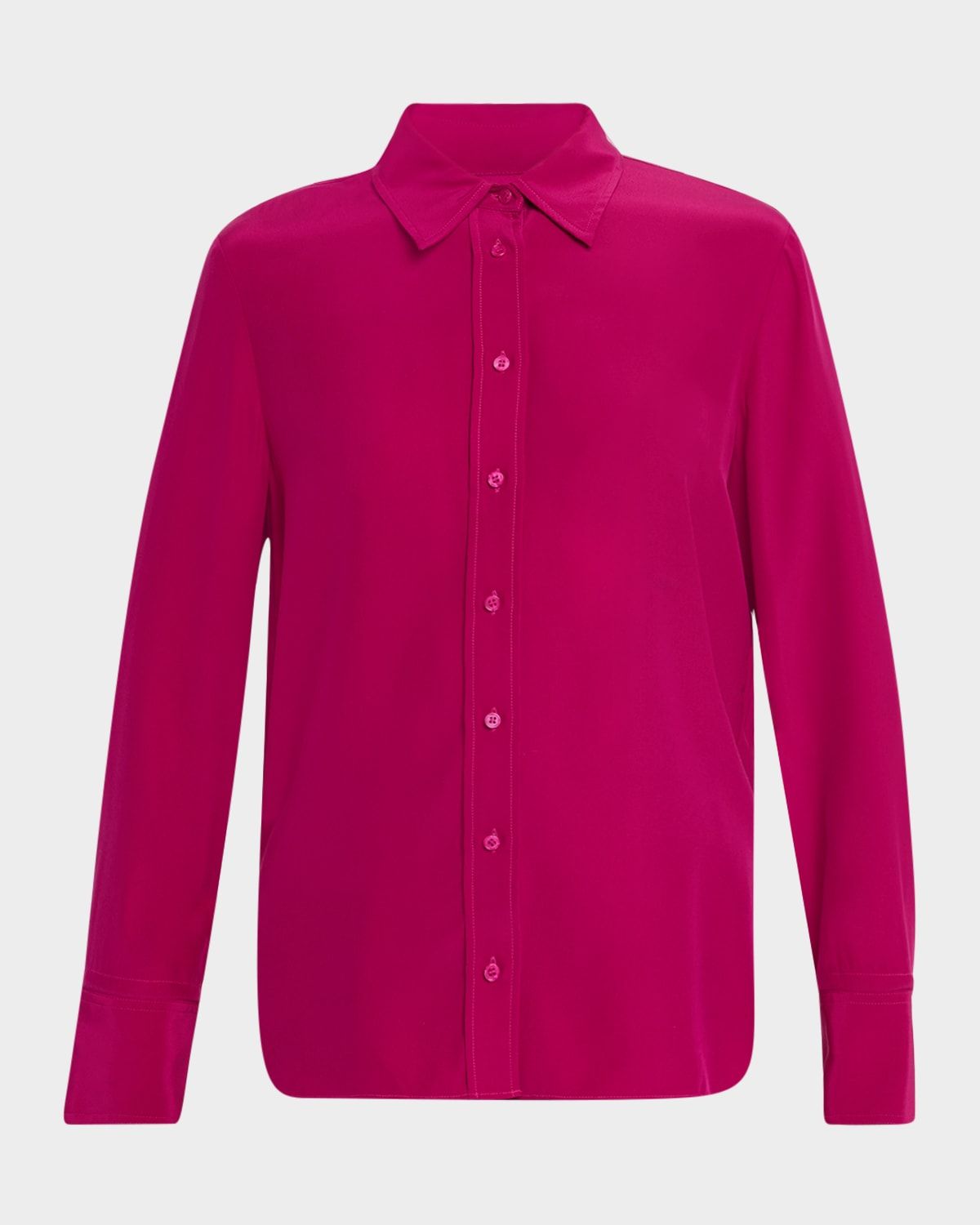 Button-Down Silk Charmeuse Blouse
