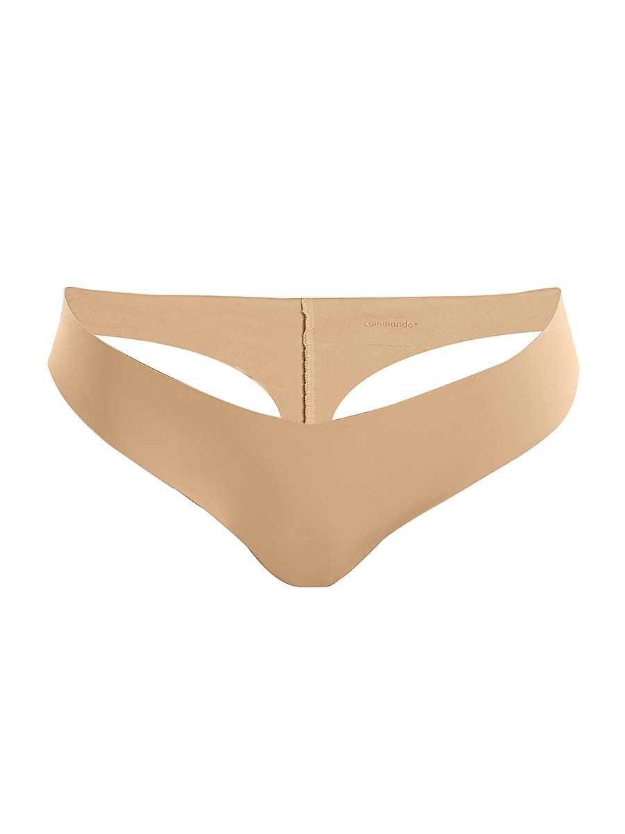 Women's Stretch Microfiber Thong - Beige - Size Medium