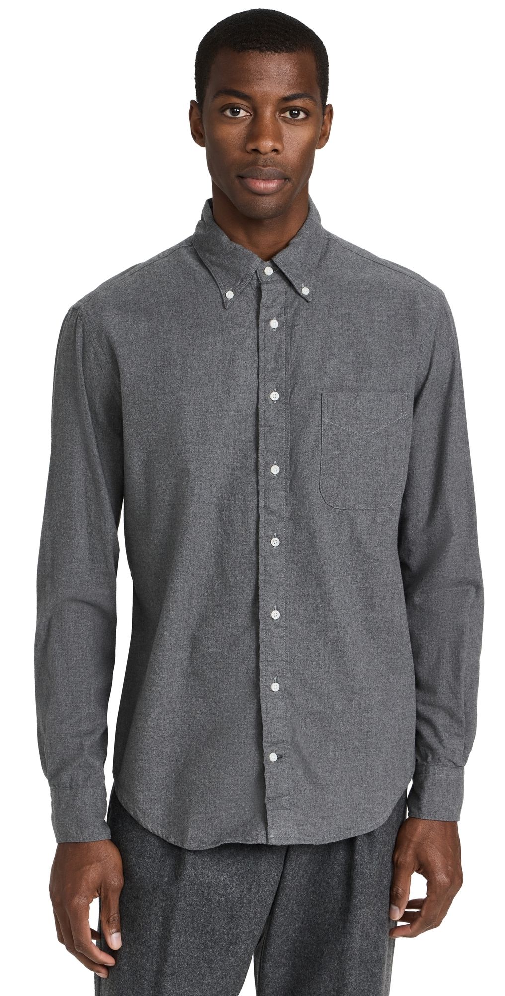 Gitman Vintage Classic Cotton Flannel Shirt Grey S
