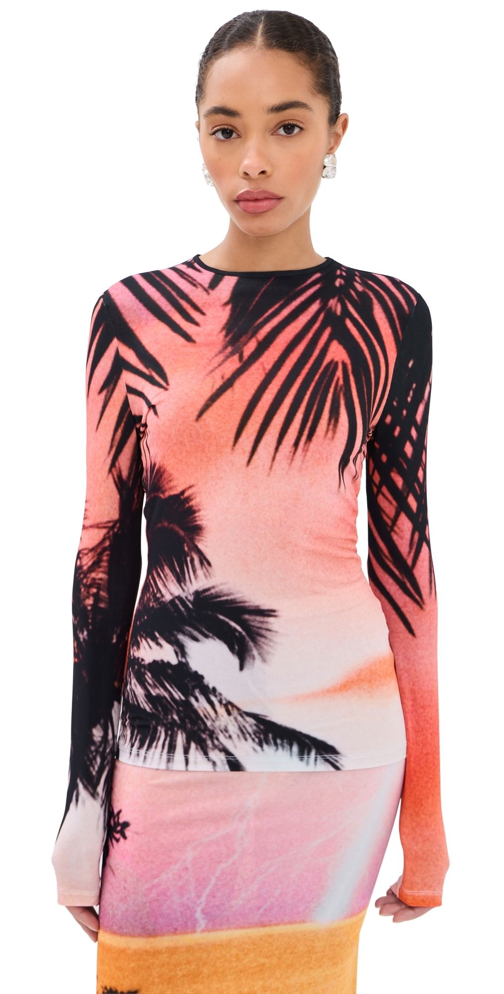 rabanne Haut Top Big Lightening Orange 38