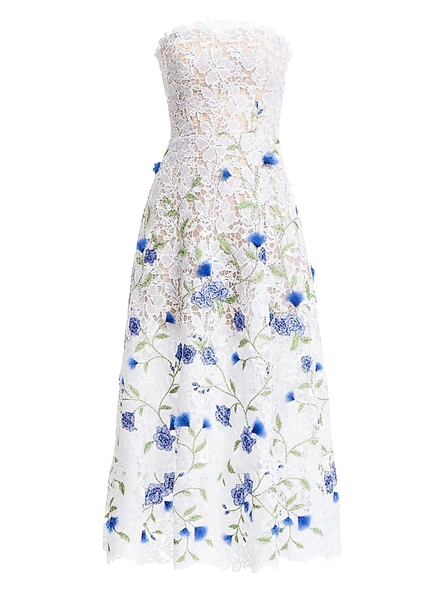 Women's Kailyn Floral Lace Cocktail Dress - White Multi - Size XL