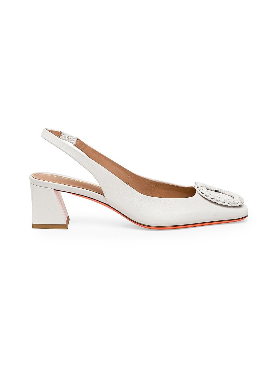 Women's Corolle Leather Slingback Pumps - White - Size 9.5
