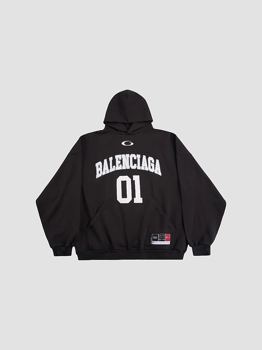 Balenciaga Men's Basketball Series Hoodie - Black - Size Small