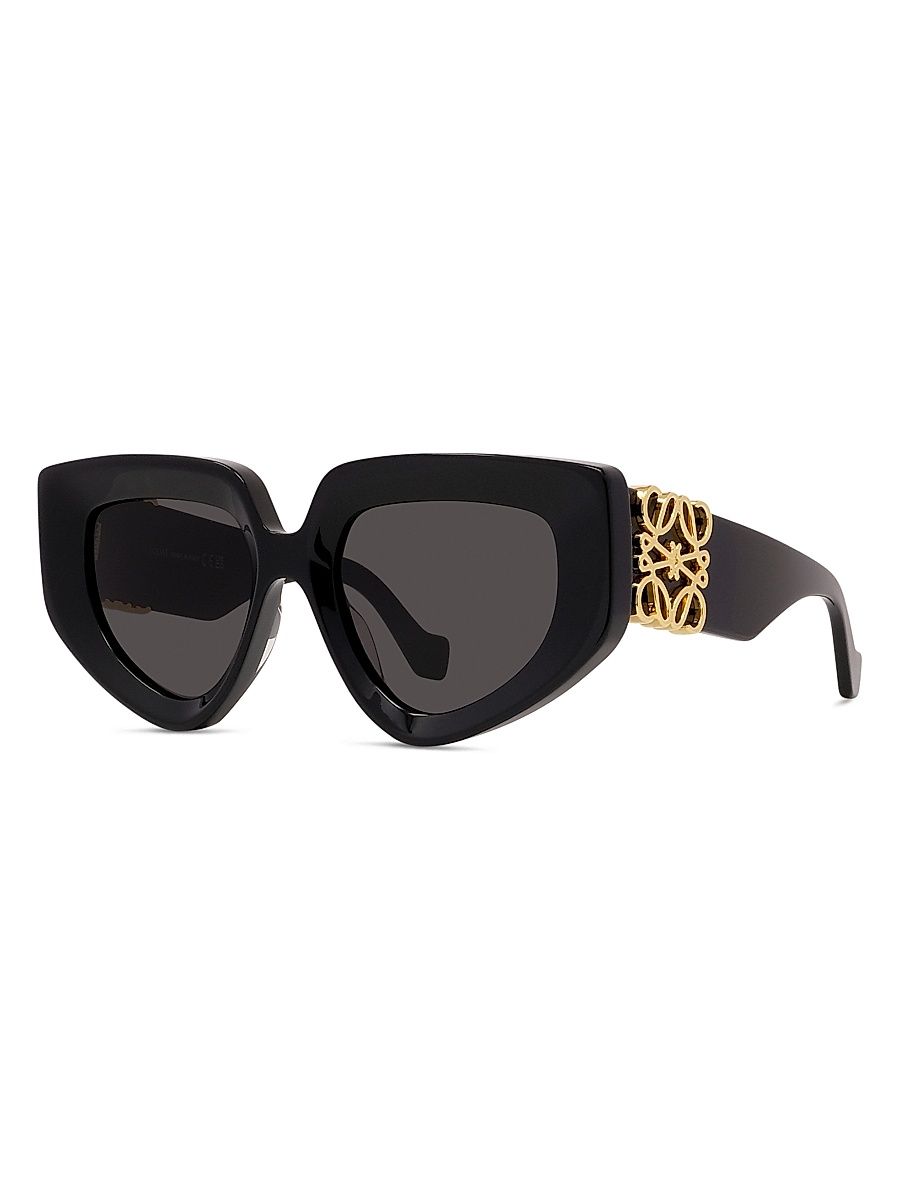 Women's Anagram 51MM Geometric Sunglasses - Black Gold Black