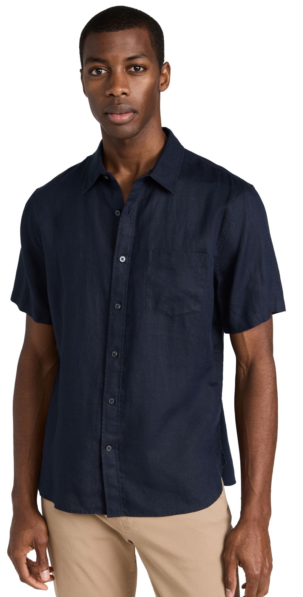 Vince Linen Short Sleeve Shirt Coastal M