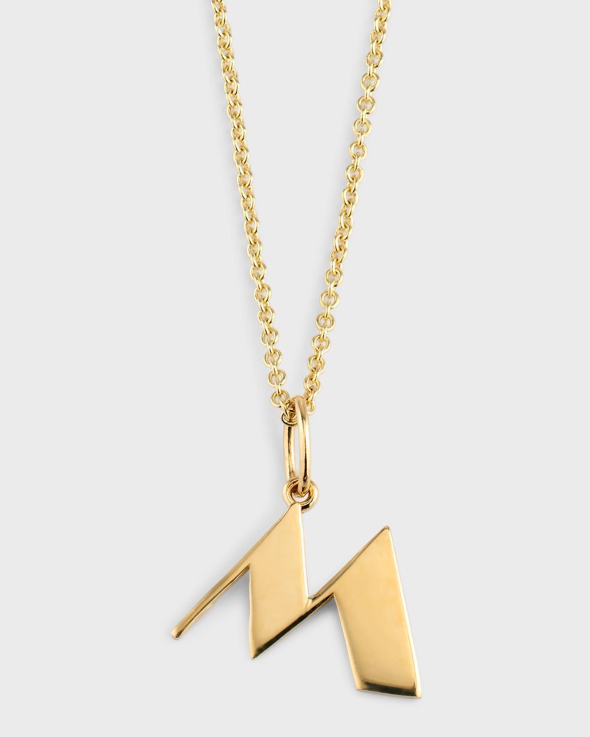 14K Pure Block Initial Necklace