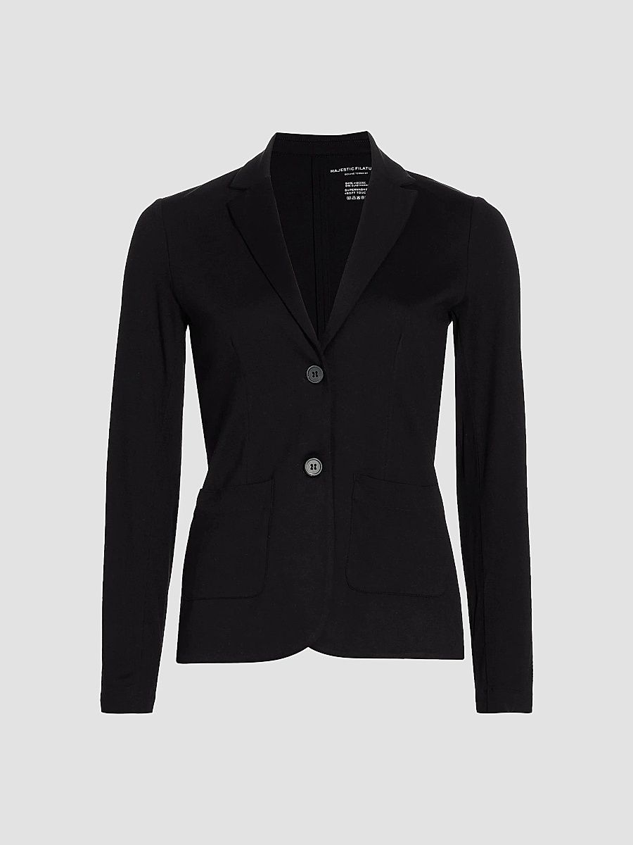 Majestic Filatures Women's Soft Touch Two-Button Blazer - Noir - Size Large